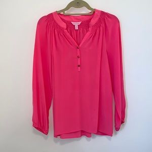 Pink Lilly Pulitzer Elsa Top. Size M. 100% silk